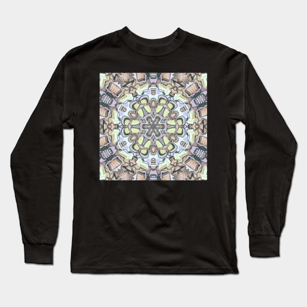 Abstract Mandala Pattern Long Sleeve T-Shirt by perkinsdesigns